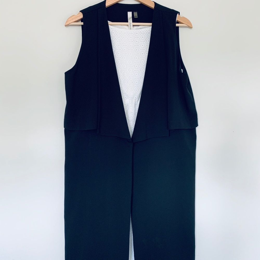 Open Front Trench Vest Coat Cardigan